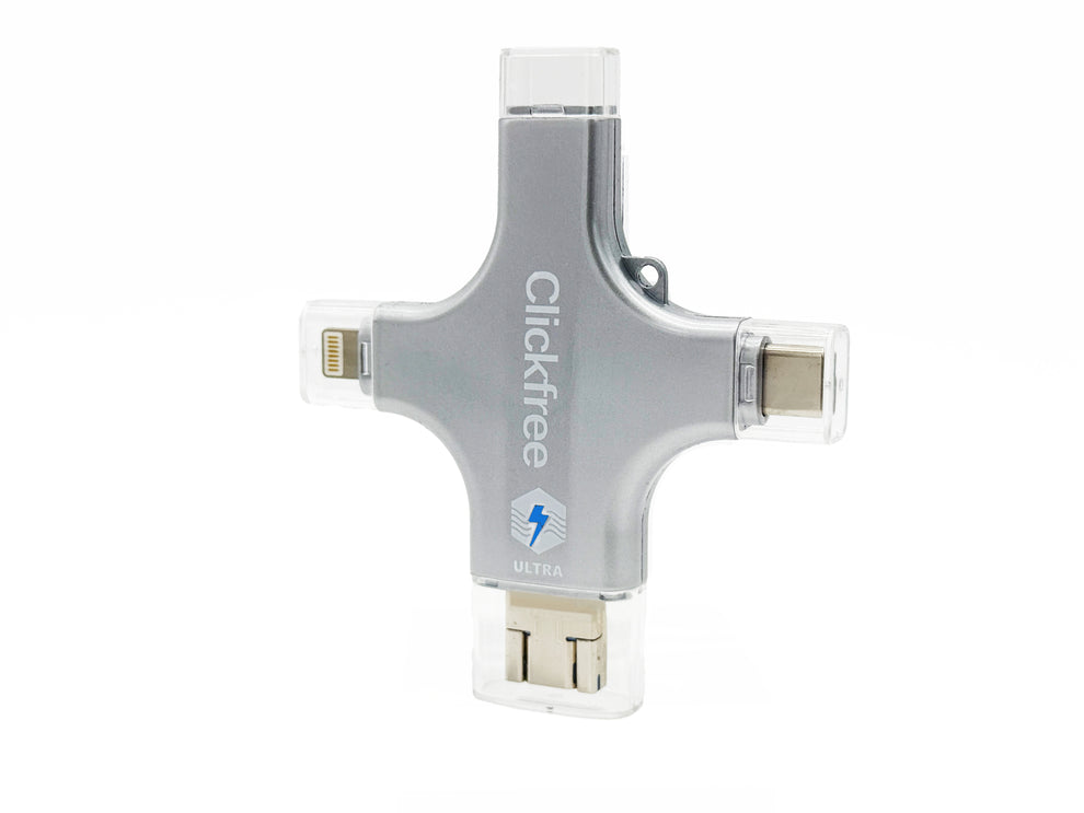 Clickfree Ultra 128GB Universal Photo & Video Backup Device with AI Ed