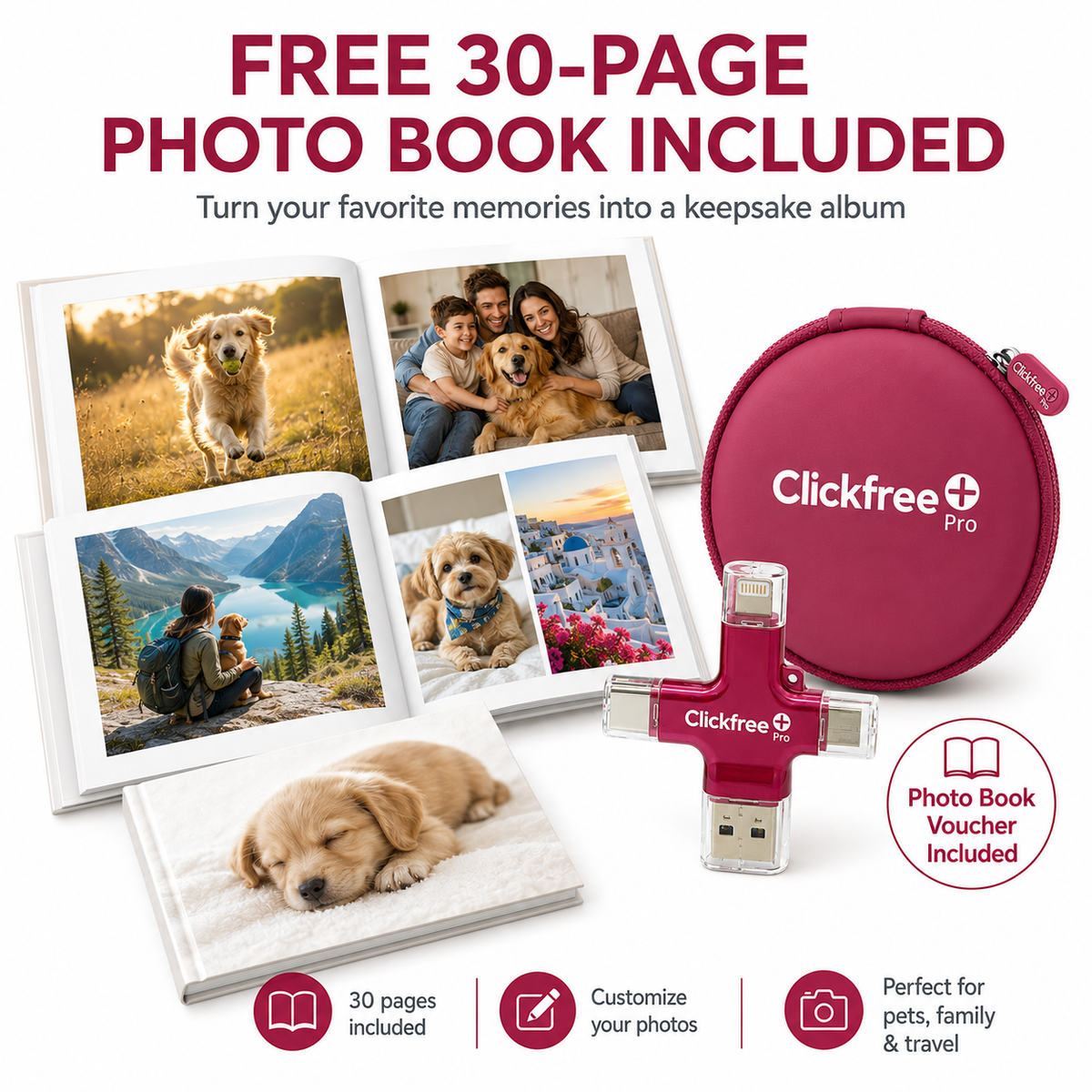 Clickfree Pro Edition w/ Custom Photo Book & Unlimited AI Credits