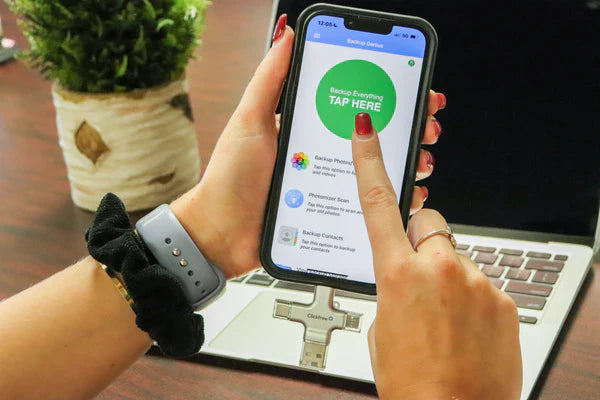Tapping the Backup Everything button in the Clickfree app